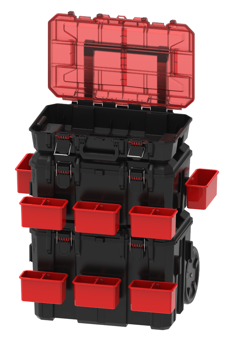 Hyper Stack Toolbox System, 3 Piece, Modular Rolling, Heavy Duty