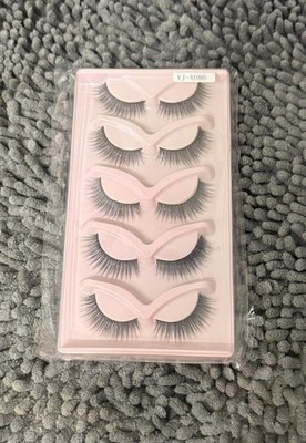 Natural 15mm Cat Eye False Lashes 3D Volume YJ-X086