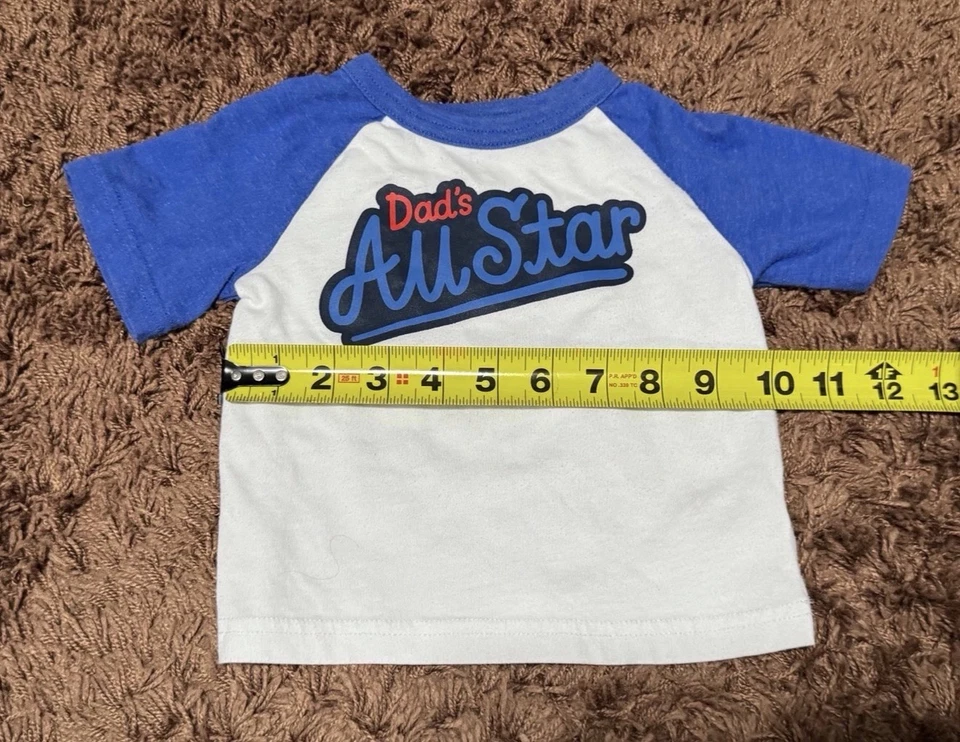 Camisa de béisbol azul Circo Baby Boys talla 12M - #1 camiseta gráfica de bateador Foto 4 de 4