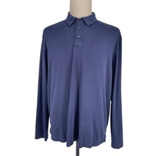 UNTUCKit Men's Long Sleeve Polo Shirt Blue Size XL Casual