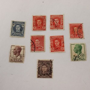 Lot Of 9 Australia King George VI Stamps Used