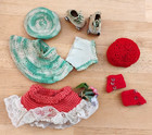 5 Vintage Hand Made Doll Outfits 7-8" Dolls + Lots of Accessories Crochet Estate — photo 4
