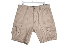 Levi Strauss Mens 36 Cargo Shorts Beige Khaki Ripstop Cotton 10 in Inseam