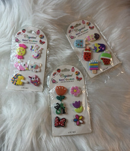 Crystal Women’s Plastic Shoe Charm Set Unicorn Fruit Flowers Multicolor
