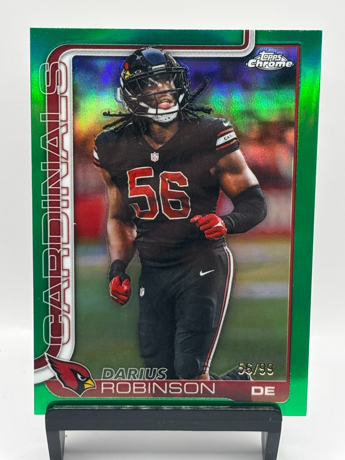 2025 Topps Chrome - Darius Robinson #9 Green Refractor /99 Arizona Cardinals
