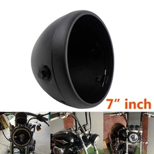 Matte Black 7 Inch Motorcycle LED Headlight Housing Bucket For Harley Cafe Racer