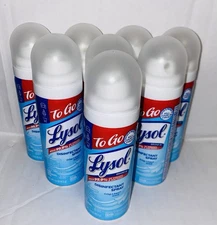 8 New Lysol Crisp Linen Disinfectant Spray To Go - 1.5 oz Each