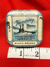 Vintage Battleship Brand Typewriter Ribbon F.S. Webster Co. Inc Boston USA Tin thumbnail