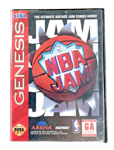 NBA Jam Sega Genesis Vintage 1994 Midway Complete in Box & Manual Tested
