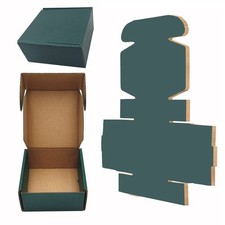 25 Pack Corrugated Packaging Box Mailers Shipping, Green Recyclable Cardboard...