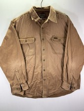 Vintage Carhartt Heavy Duty Brown Long Sleeve Button-Up Work Shirt XL