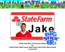Jake from Statefarm ID Credit Card SMART Sticker Skin Wrap, Card Sticker Decal