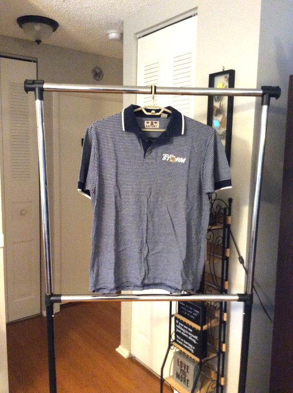 Tampa Bay Storm Blue Striped Embroidered Polo Shirt Men Extra Large XL