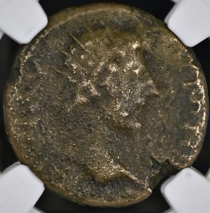 Emperor Marcus Aurelius Dupondius 161-180 AD NGC Certified Ancient Roman Coin - Image 3 of 4