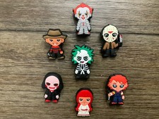 7 Horror Shoe Charms Scary Movie Accessories Fits Crocs Wristband Accessories