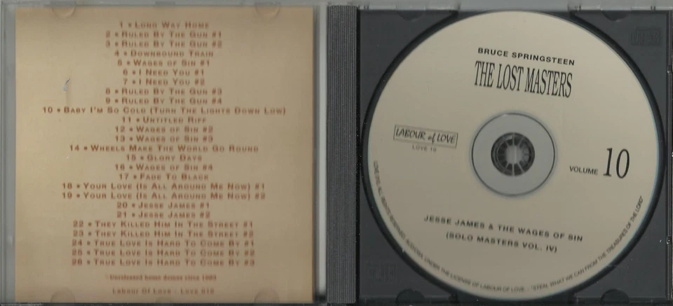 M477. Bruce Springsteen-LOST MASTERS VOL X (JesseJames & The Wages of Sin) - Immagine 3 di 3
