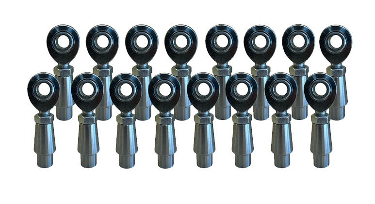 16pc 3/8" Bore Heim Joint Kit – LH/RH 3/8"-24 w/ 5/8" Inserts