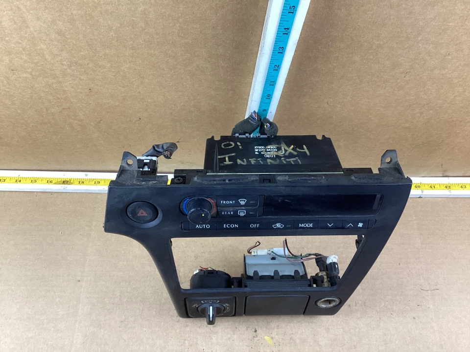 2001-2002 INFINIT QX4 AC Heater Temperature Climate Control w/ Radio Bezel OEM - Image 2 of 4