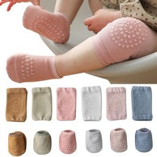 Baby Knee Pads Socks Set for Girls Boys Summer Solid Color Anti Slip Socks Kid C