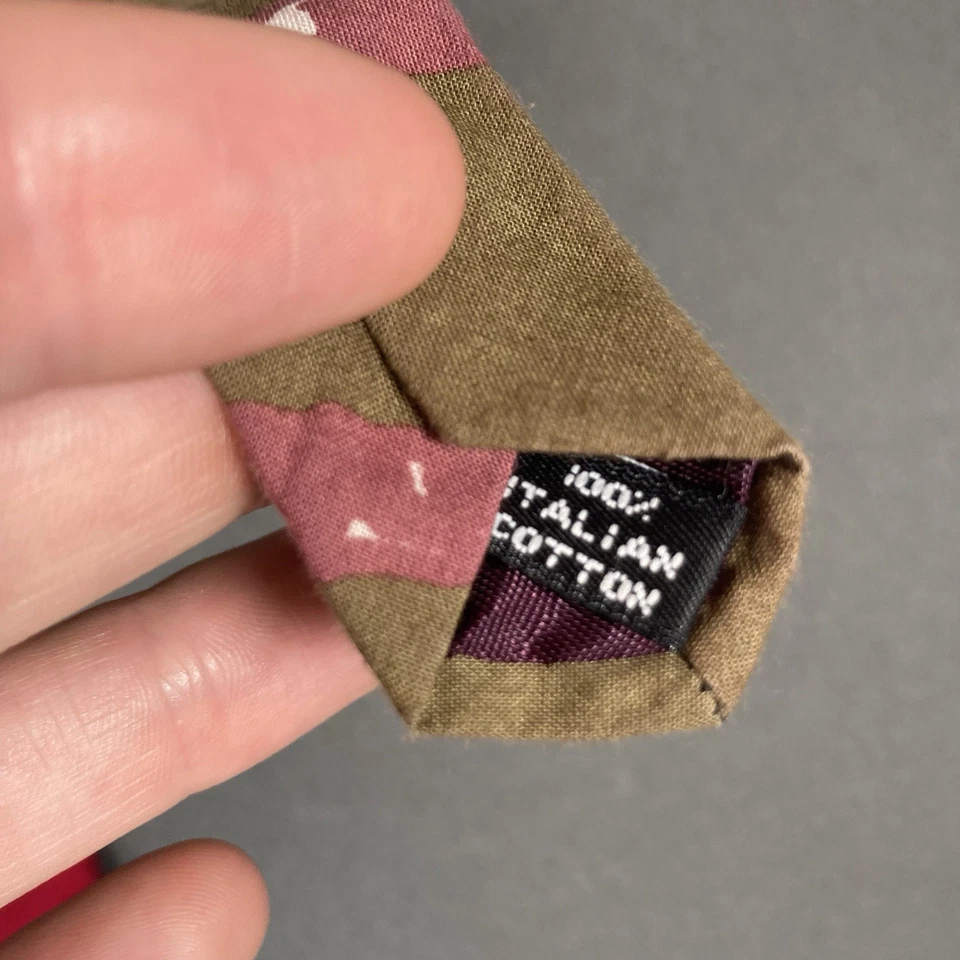 Corbata de cuello Ketch vintage 100 % algodón italiana abstracta años 90 80 Foto 2 de 4