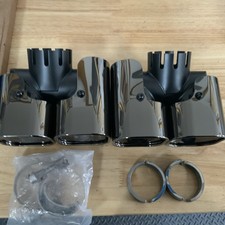 Land Rover Defender L663 Smoked chrome Exhaust Tips 90 110 130 BNIB