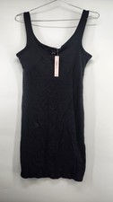 Victoria's Secret Women's Small Black 100% Cotton Rib Tank Slip Dress NWT