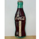 Vintage Coca-Cola Metal Bottle Thermometer Sign Robertson Made in USA 16"