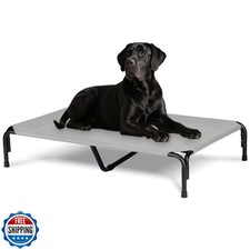 PVY Elevated Dog Bed for Outdoor, XXL Raised Dog Cot Indestructible with Wash