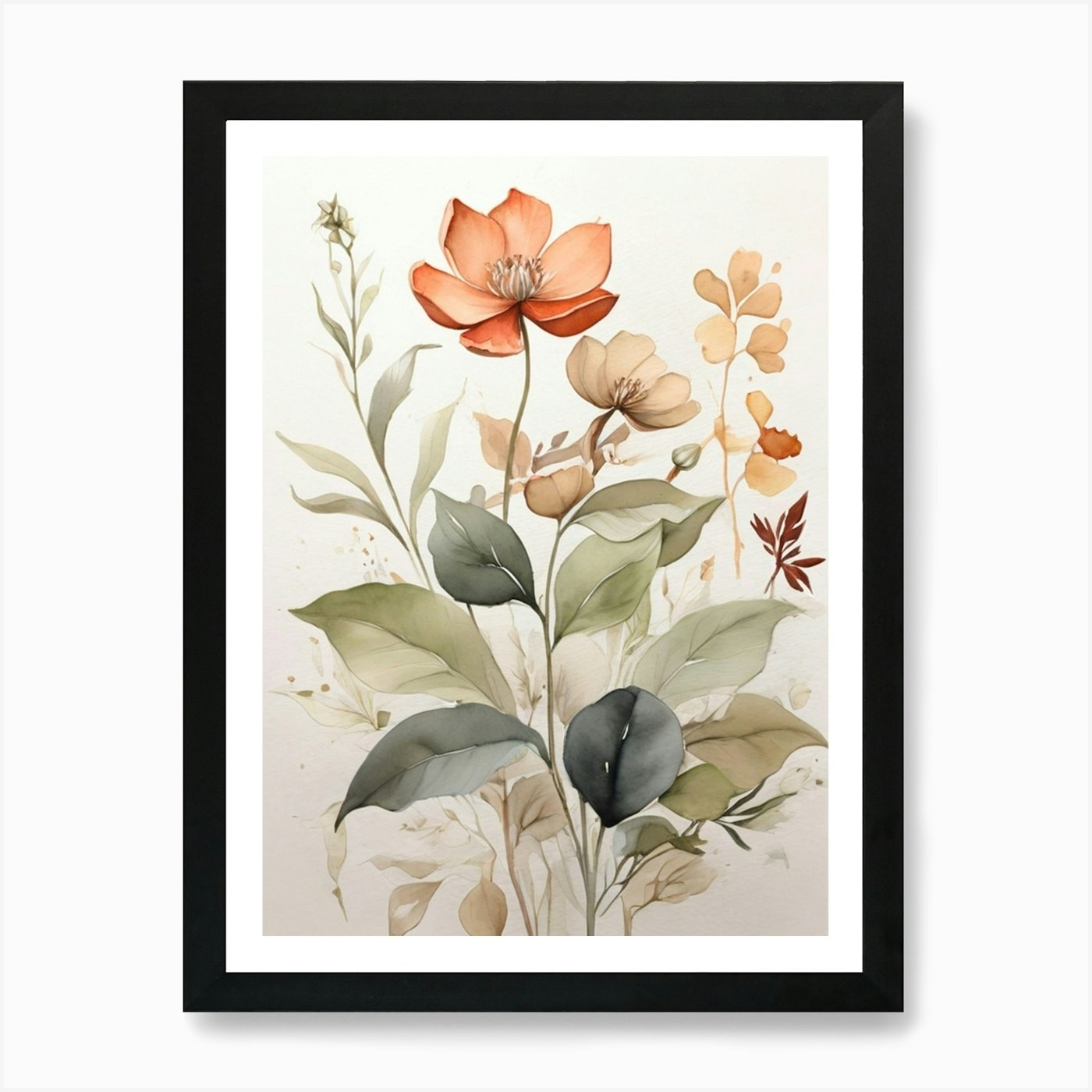 Watercolor Flowers 6 Art Print Framed Wall Art Poster Canvas Print Picture