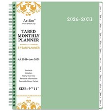 5-Year Monthly Planner 2026-2031 Jul 2026 - Jun 2031 Calendar, 9"x11", Pocket,