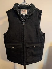 Men's M Workwear Products Heritage Brand Weatherproof Black Zipper Vest.