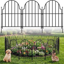 10 Panels Rustproof Metal Garden Fence Flower Bed Border Edge Animal Dog Barrier
