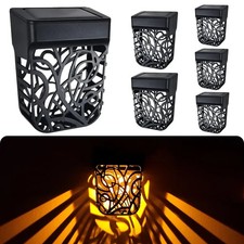 Solar Fence Lights 6 Pack Outdoor Warm White LED IP65 Waterproof for Garden Yard