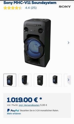 Sony MHC-V11 Soundsystem 470 watt - Schwarz