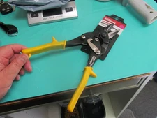 Hyper Tough 10" Aviation Snips Straight Cut Yellow Handle NEW