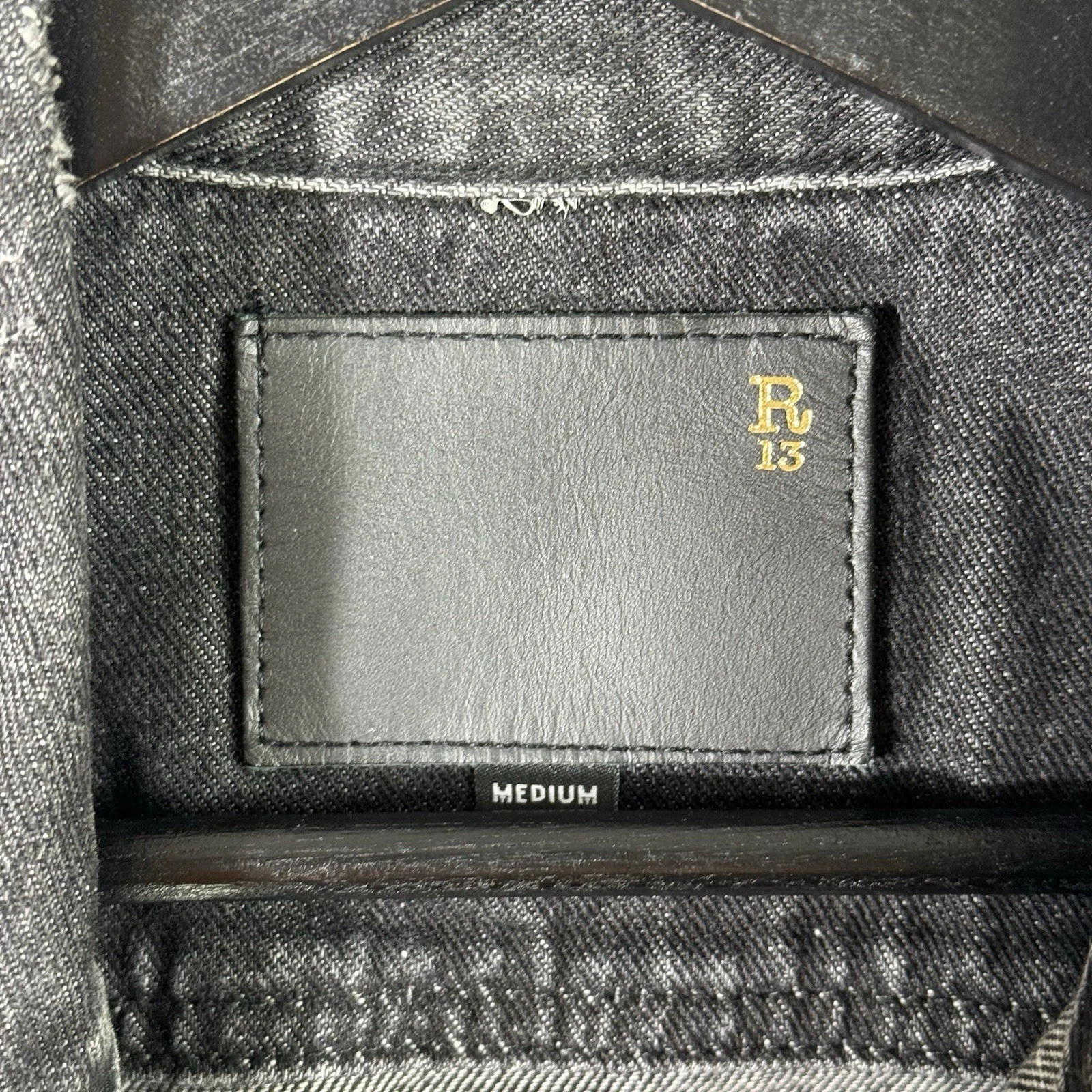 R13 Denim Trucker Jacket Men’s Black Zip Size Medium $1250 MSRP - product detail image 10