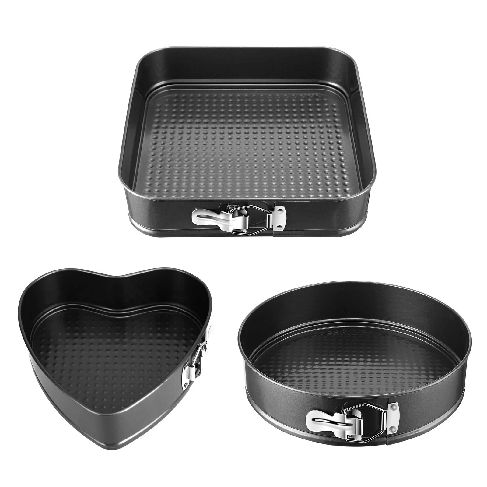 3Pcs Non-stick Springform Cake Pan Leakproof Bakeware 9"10"11" Removable Bottom