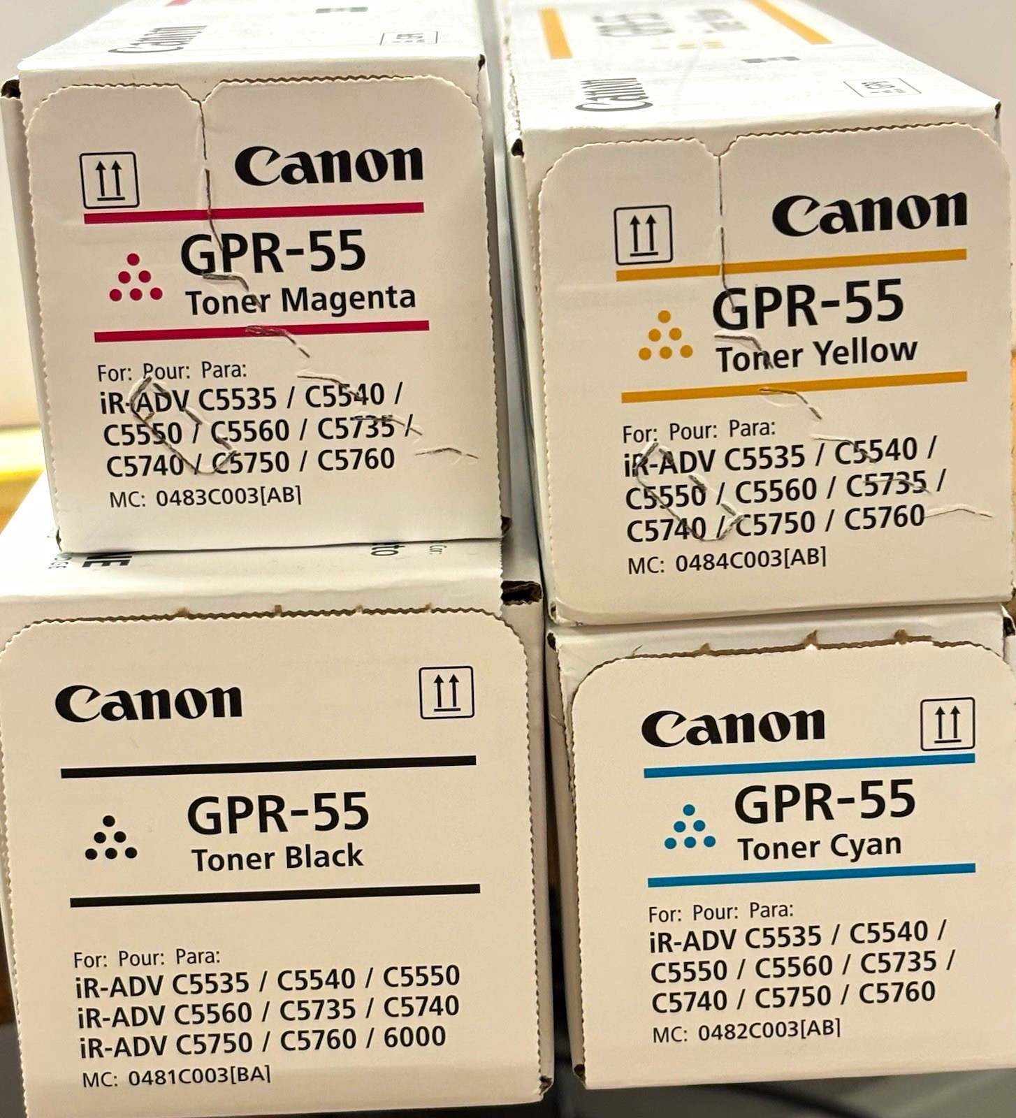 Canon GPR-55 Toner Cartridge Set Lot of 4 BK/C/M/Y for imageRUNNER ADV