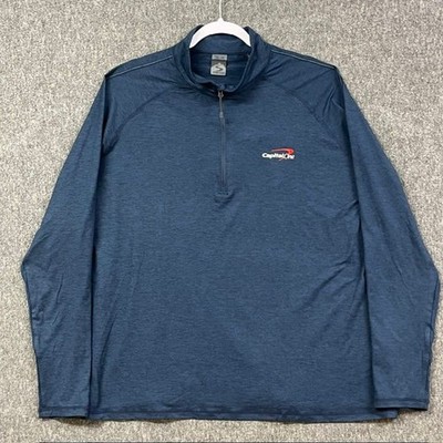 CapitalOne Pullover Womens 3XL Quarter Zip Long Sleeve Navy Logo