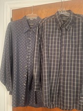 Van Heusen Mens Dress Shirts Bundle Lot of Two Long Sleeve Size XL 17-171/2