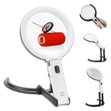 Foldable Magnifying Glass with Light and Stand - 2 in 1 Handheld or Handsfree...