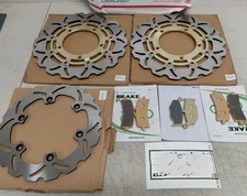 For Suzuki Gold Front Rear Brake Rotors Discs Pads Hayabusa GSX 1300 R 2013-2017