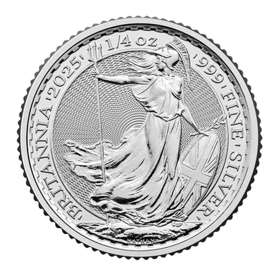Silver 1/4 oz 7.78grams Britannia 50p 2025 Britain in Capsule .999 Royal Mint - Image 1 of 4