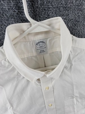 新品　Brooks Brothers slim BD 16 1/2 32/33 Brooks Brothers 16 2/3 Button-Down Slim Non-Iron Cotton Ivory