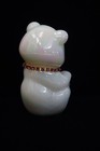 Fenton Art Glass Opalescent Milk Glass Bear W/ Pink Collar Figurine -P. Hayhurst — photo 3
