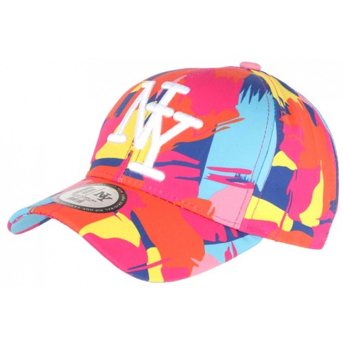 Hip Hop Honour Berretto NY Rosso e Nero Fiori Tropicali Baseball Bali - Taglia: Taglia Unica - Colore: Nero - Misto, Nero , taglia unica