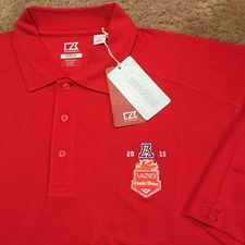 Arizona Wildcats Polo Shirt Cutter & Buck Golf Fiesta Bowl NWT red new vtg XL