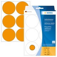 Herma 2284 Vielzwecketiketten/Farbpunkte Ø 50 Mm Rund Leuchtorange Papier Matt H