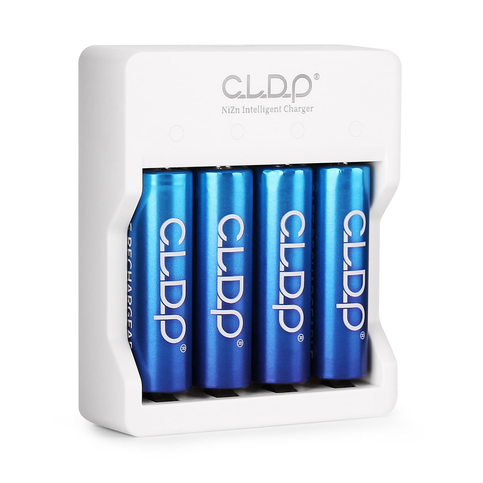 Rechargeable AA Batteries 4 Pack with 4 Bay Charger, 1.6V 2500mWh Ni-Zn Doubl...-image