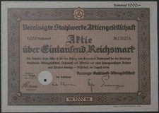 United Stahlwerke Aktiengesellschaft 1934 1000 RM